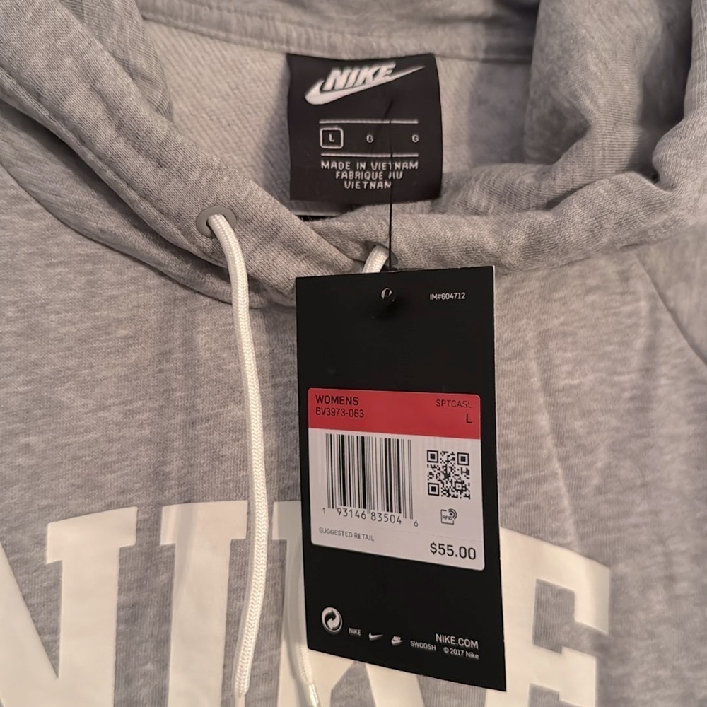 Nike Women’s lightweight heather gray hoodie NWT L - Picture 5 of 6